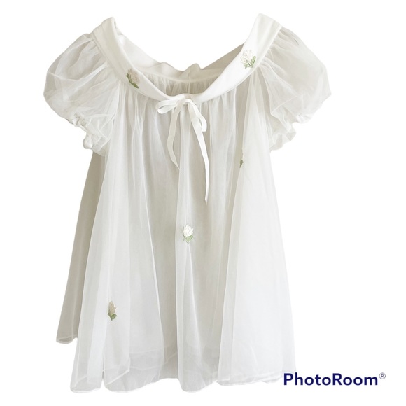 Vintage Other - RO-VEL of California Vintage Chiffon Nightgown White Medium